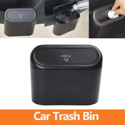 Car Trash Bin with Lid | Hanging Car Garbage Storage Box | ABS Auto Interior Waste Bin